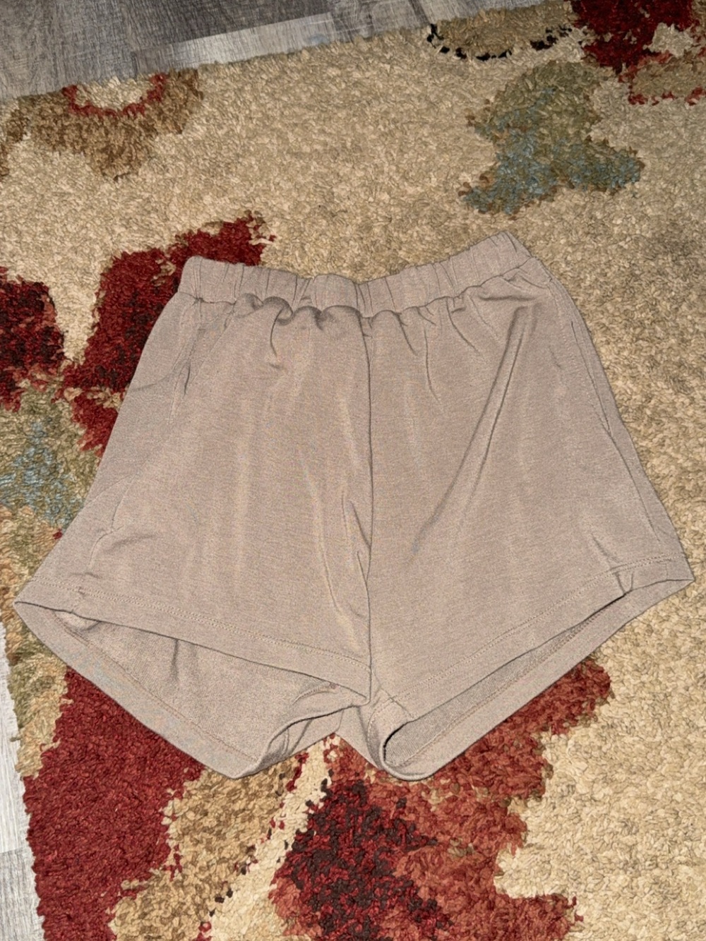 Women's High-Waist Lounge Shorts in Taupe